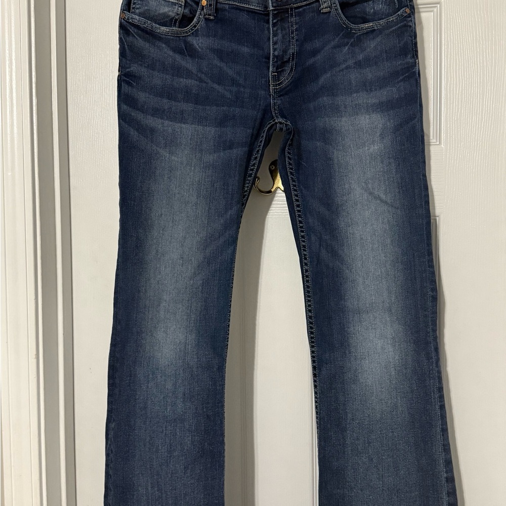 BKE Blue Boot Cut Jeans with Natural Fading